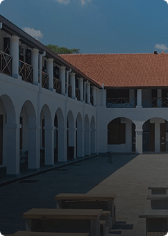 Old Dutch Hospital in Galle Fort Sri Lanka with historic colonial architecture